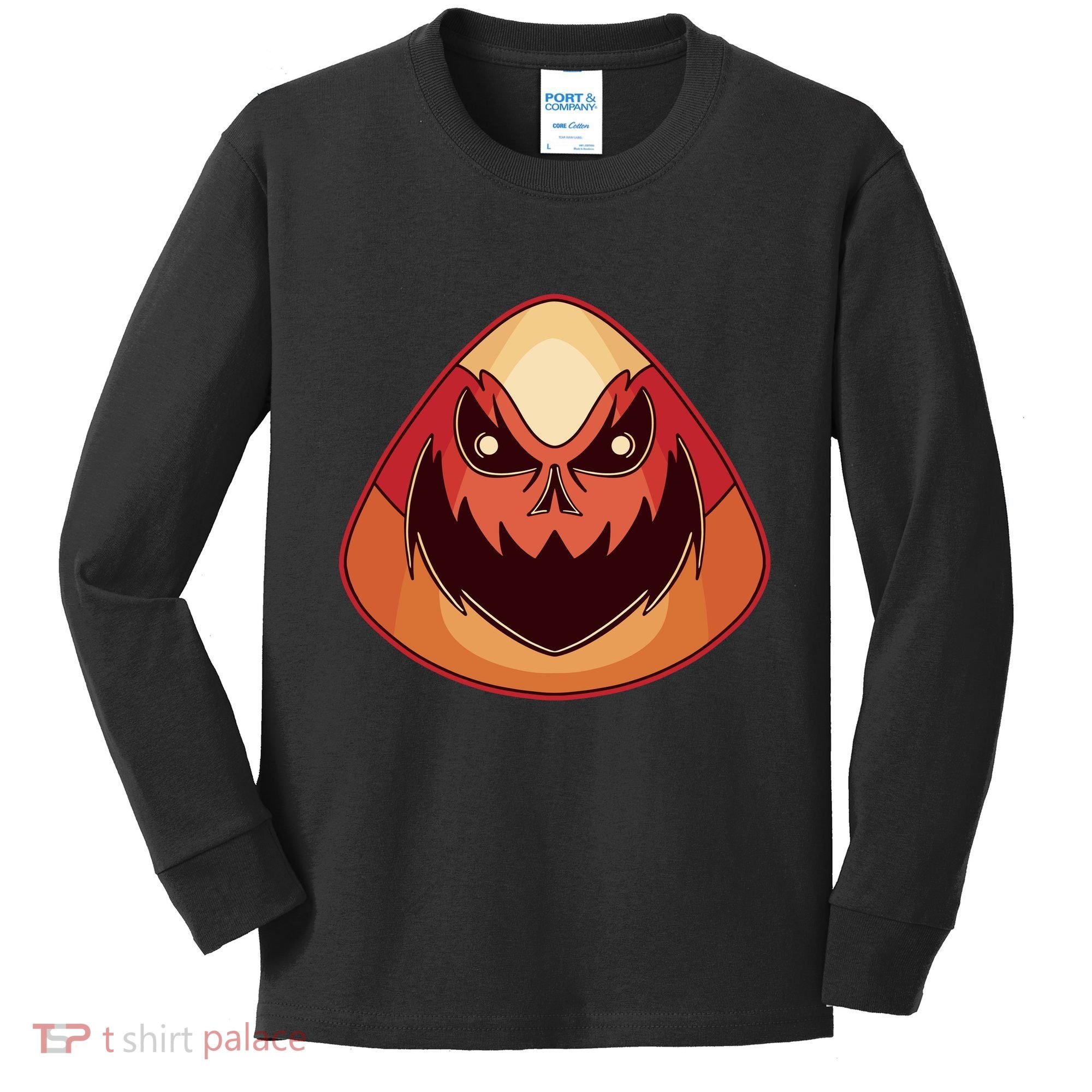 Candy Corn Monster Halloween Kids Long Sleeve Shirt