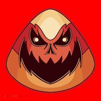 Candy Corn Monster Halloween Santa Hat thumb 1
