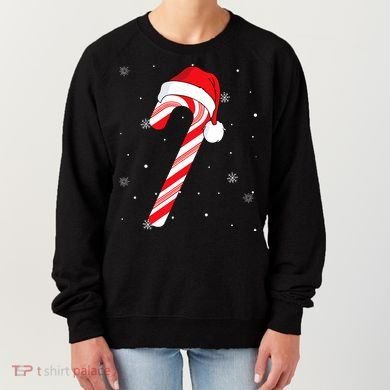 Candy Cane Merry And Bright Red And White Candy Women's Sweatshirt
