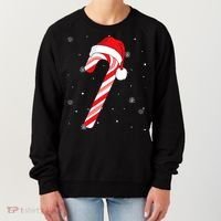Candy Cane Merry And Bright Red And White Candy Women's Sweatshirt thumb 0