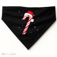 Candy Cane Merry And Bright Red And White Candy USA-Made Doggie Bandana thumb 0