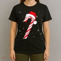 Candy Cane Merry And Bright Red And White Candy T-Shirt thumb 4