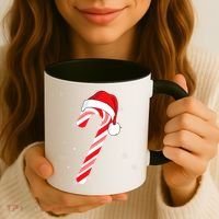 Candy Cane Merry And Bright Red And White Candy Coffee Mug thumb 3