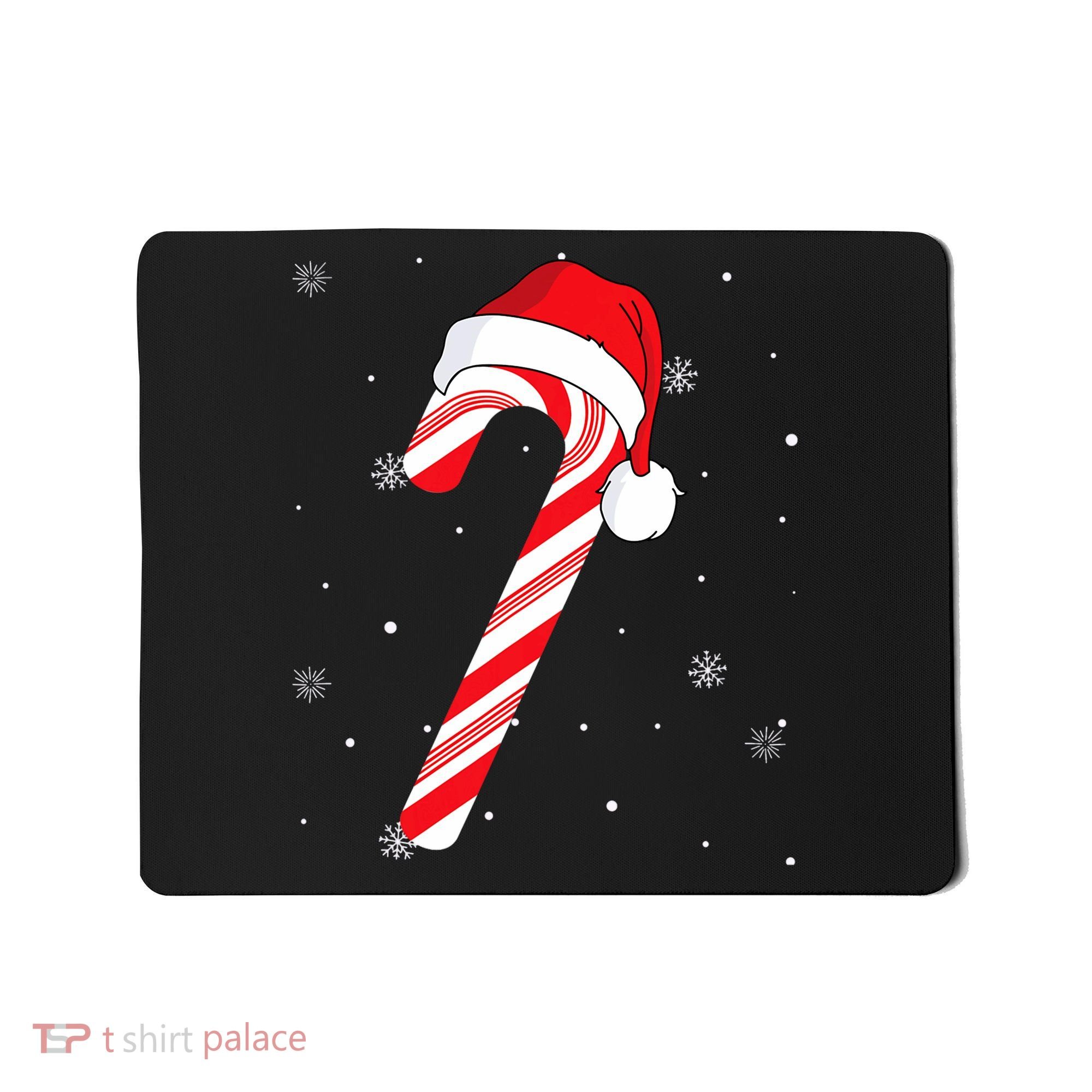 Candy Cane Merry And Bright Red And White Candy Mousepad