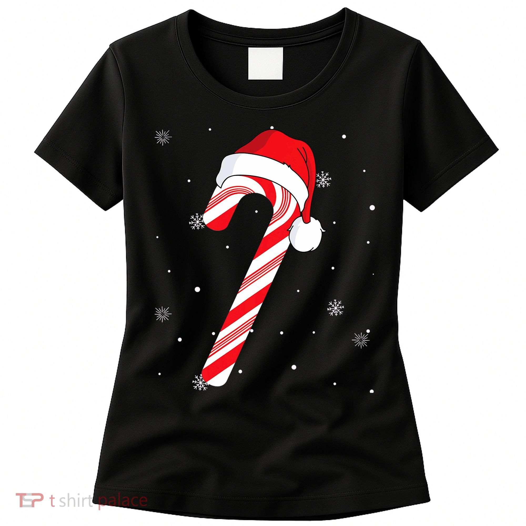 Candy Cane Merry And Bright Red And White Candy Women's T-Shirt