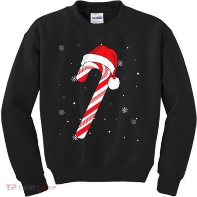 Candy Cane Merry And Bright Red And White Candy Kids Sweatshirt