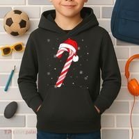 Candy Cane Merry And Bright Red And White Candy Kids Hoodie thumb 2