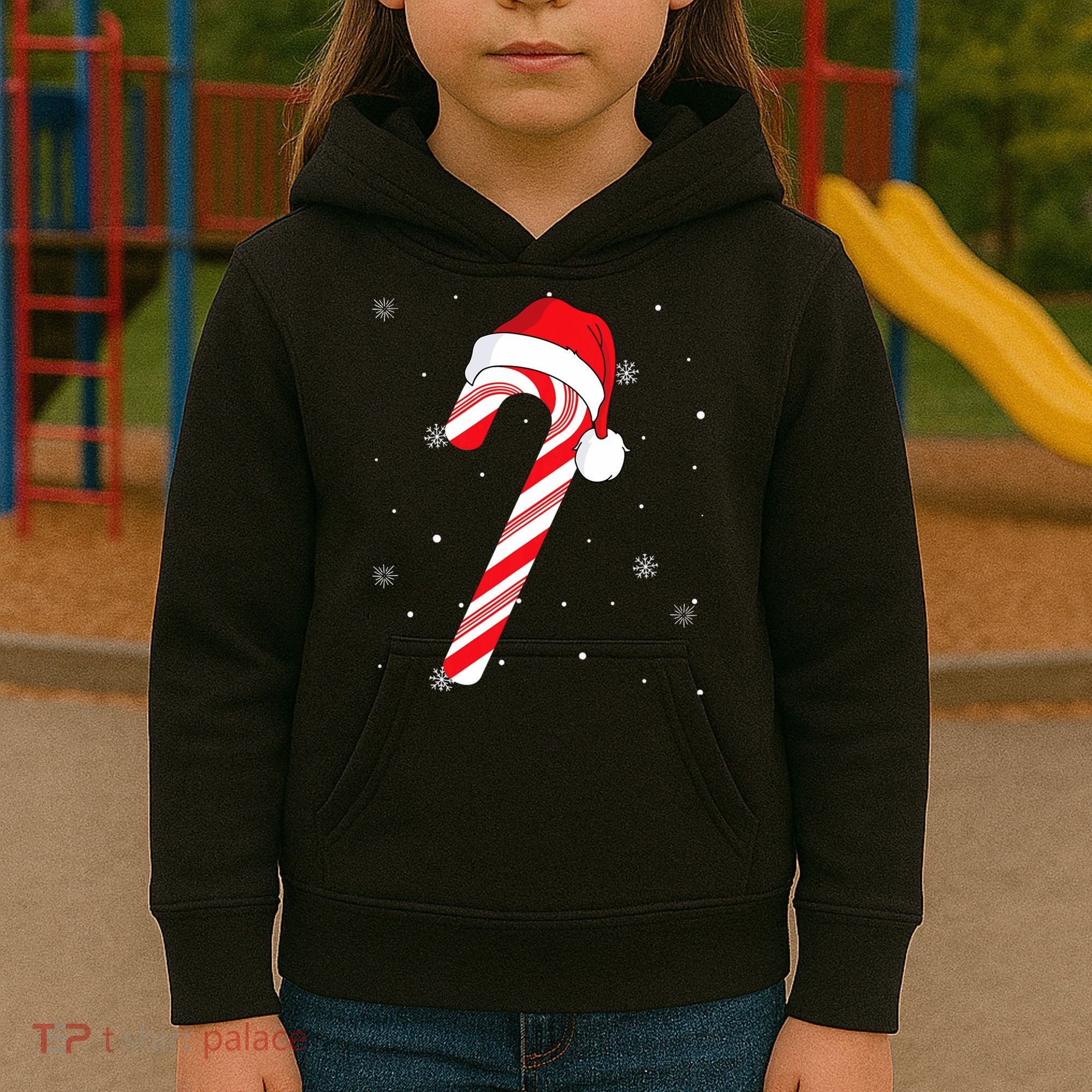 Candy Cane Merry And Bright Red And White Candy Kids Hoodie