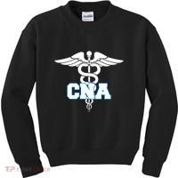Cna Caduceus Medical Symbol Nurse Gifts Kids Sweatshirt thumb 0