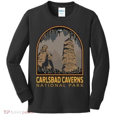 Carlsbad Caverns National Park Vintage Emblem Kids Long Sleeve Shirt