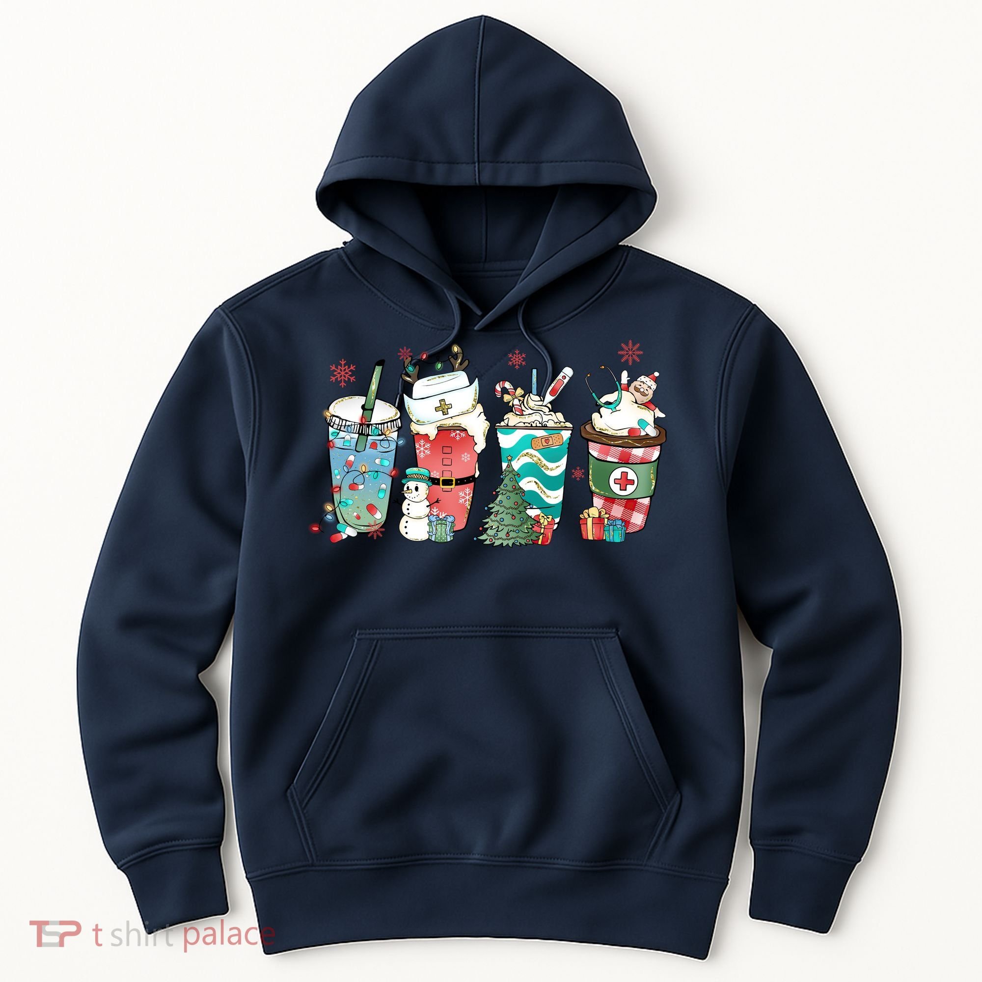 Christmas Coffee Nurse Latte Cozy Winter Xmas Coffee Lover Hoodie