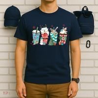 Christmas Coffee Nurse Latte Cozy Winter Xmas Coffee Lover T-Shirt thumb 6