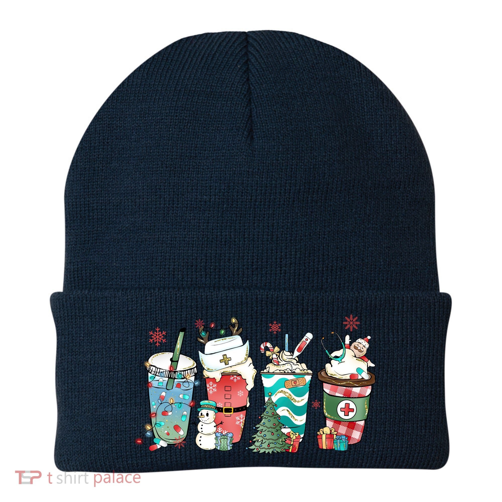 Christmas Coffee Nurse Latte Cozy Winter Xmas Coffee Lover Beanie