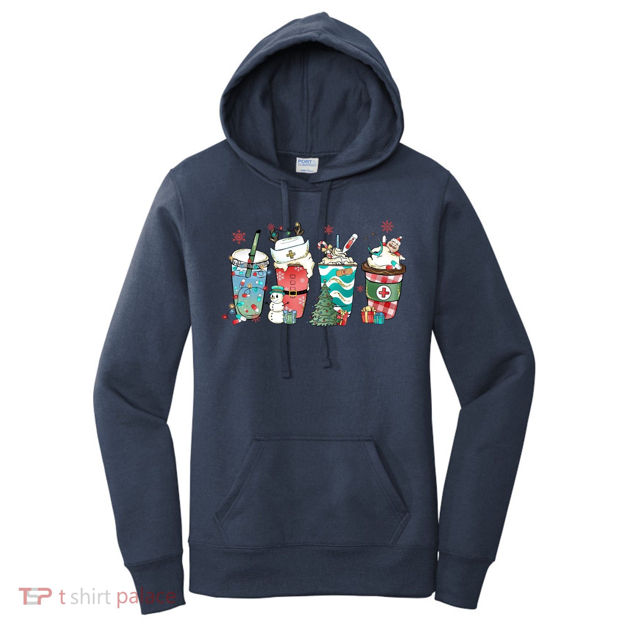 Christmas Coffee Nurse Latte Cozy Winter Xmas Coffee Lover Women's Hoodie
