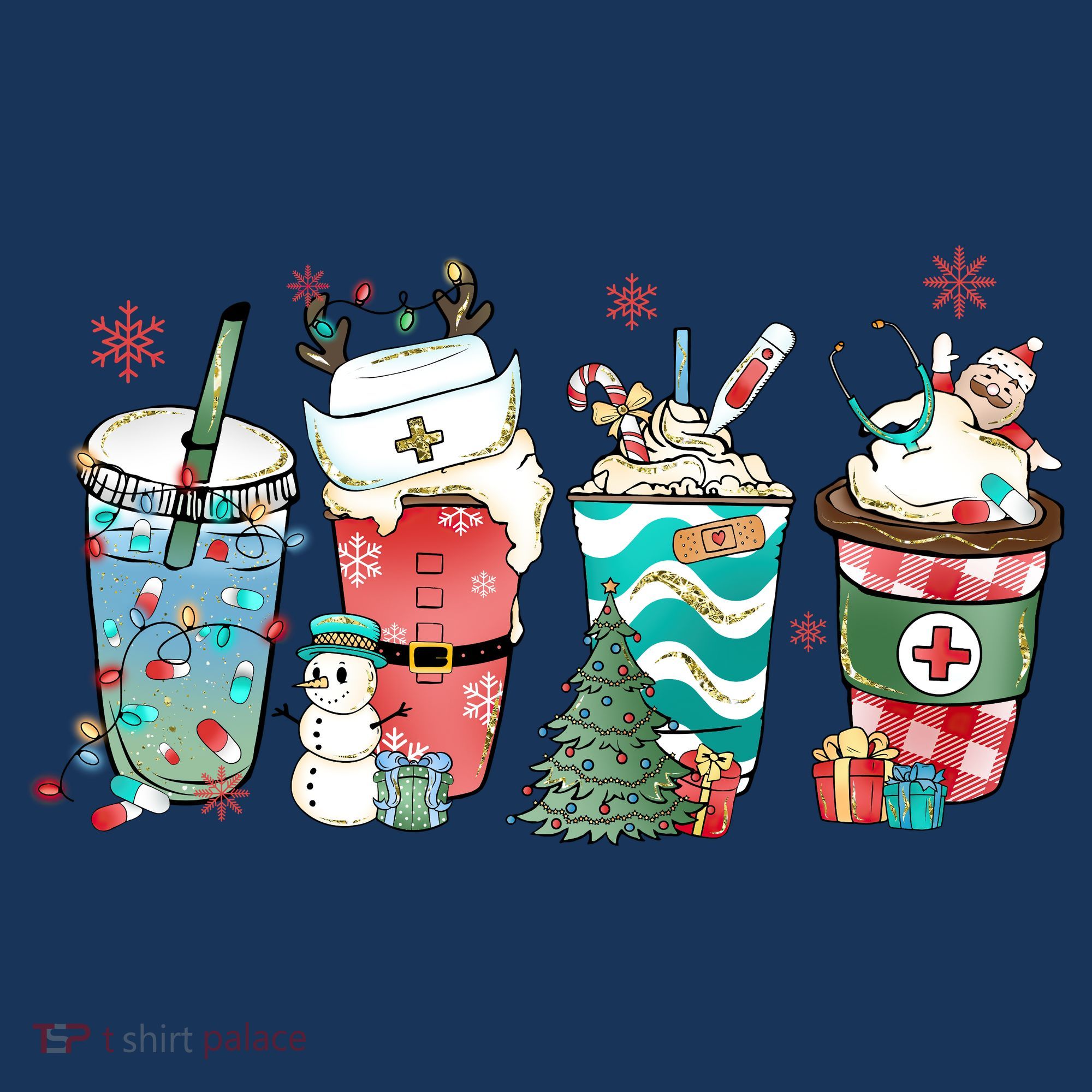 Christmas Coffee Nurse Latte Cozy Winter Xmas Coffee Lover Mousepad