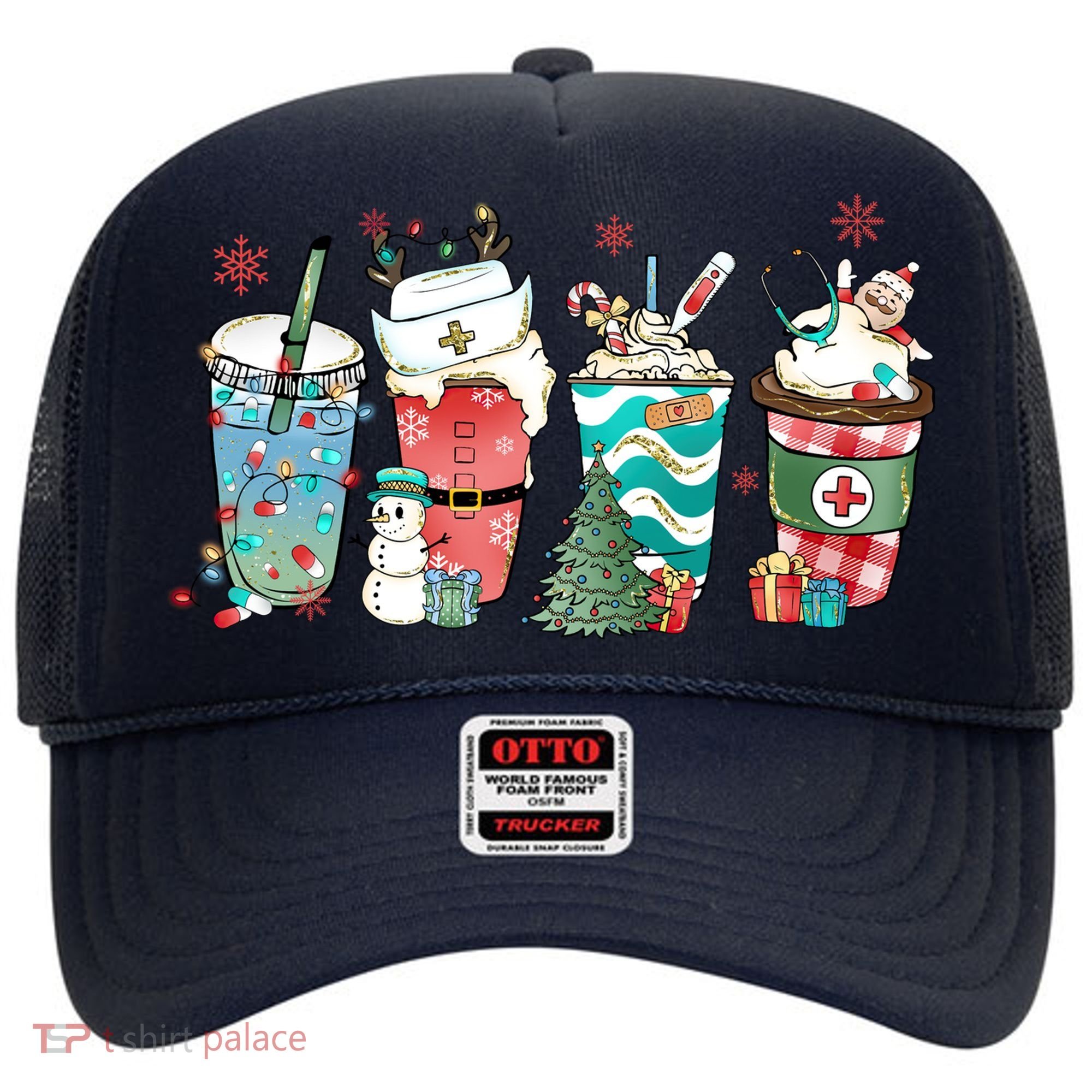 Christmas Coffee Nurse Latte Cozy Winter Xmas Coffee Lover Hat