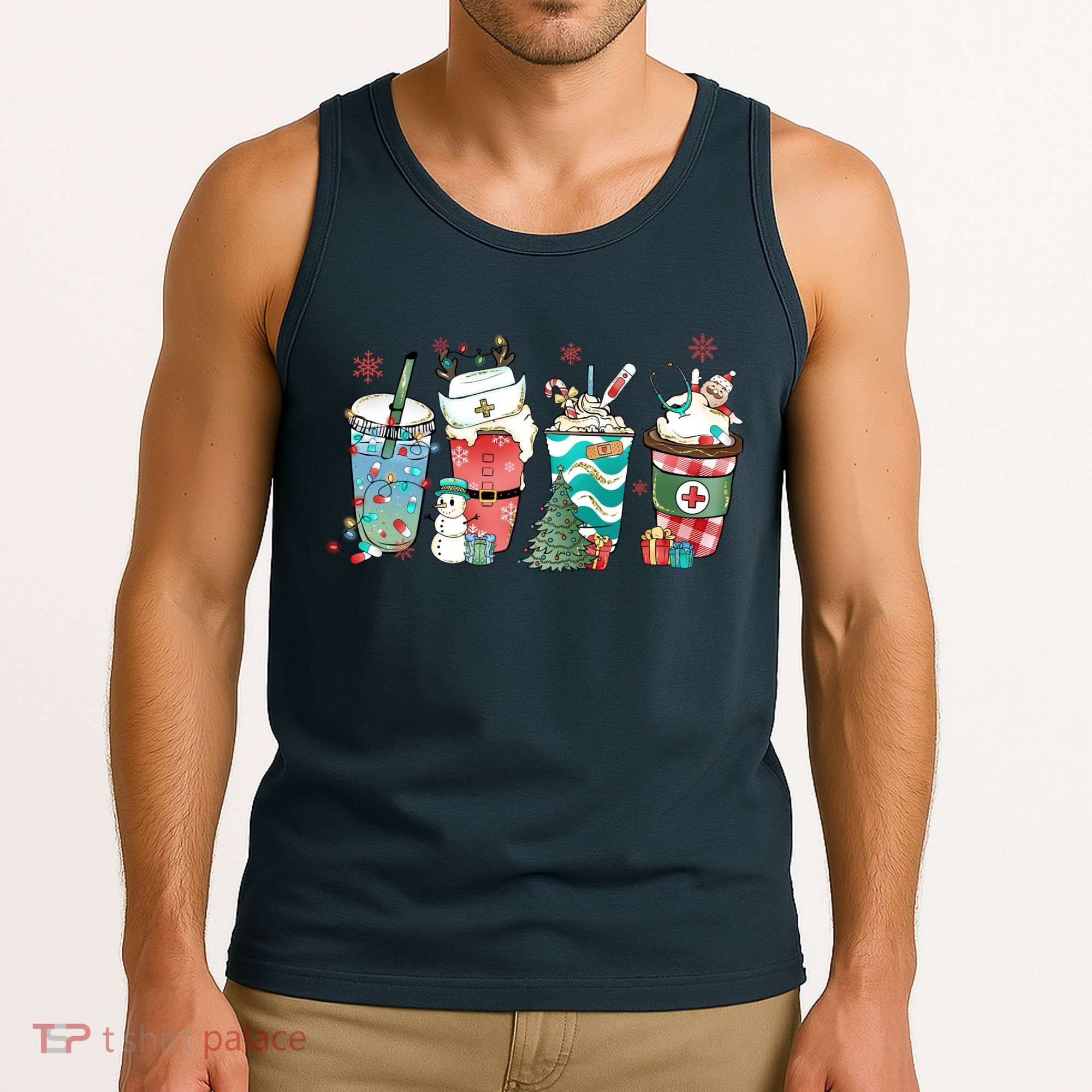 Christmas Coffee Nurse Latte Cozy Winter Xmas Coffee Lover Tank Top