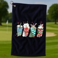 Christmas Coffee Nurse Latte Cozy Winter Xmas Coffee Lover Golf Towel thumb 1