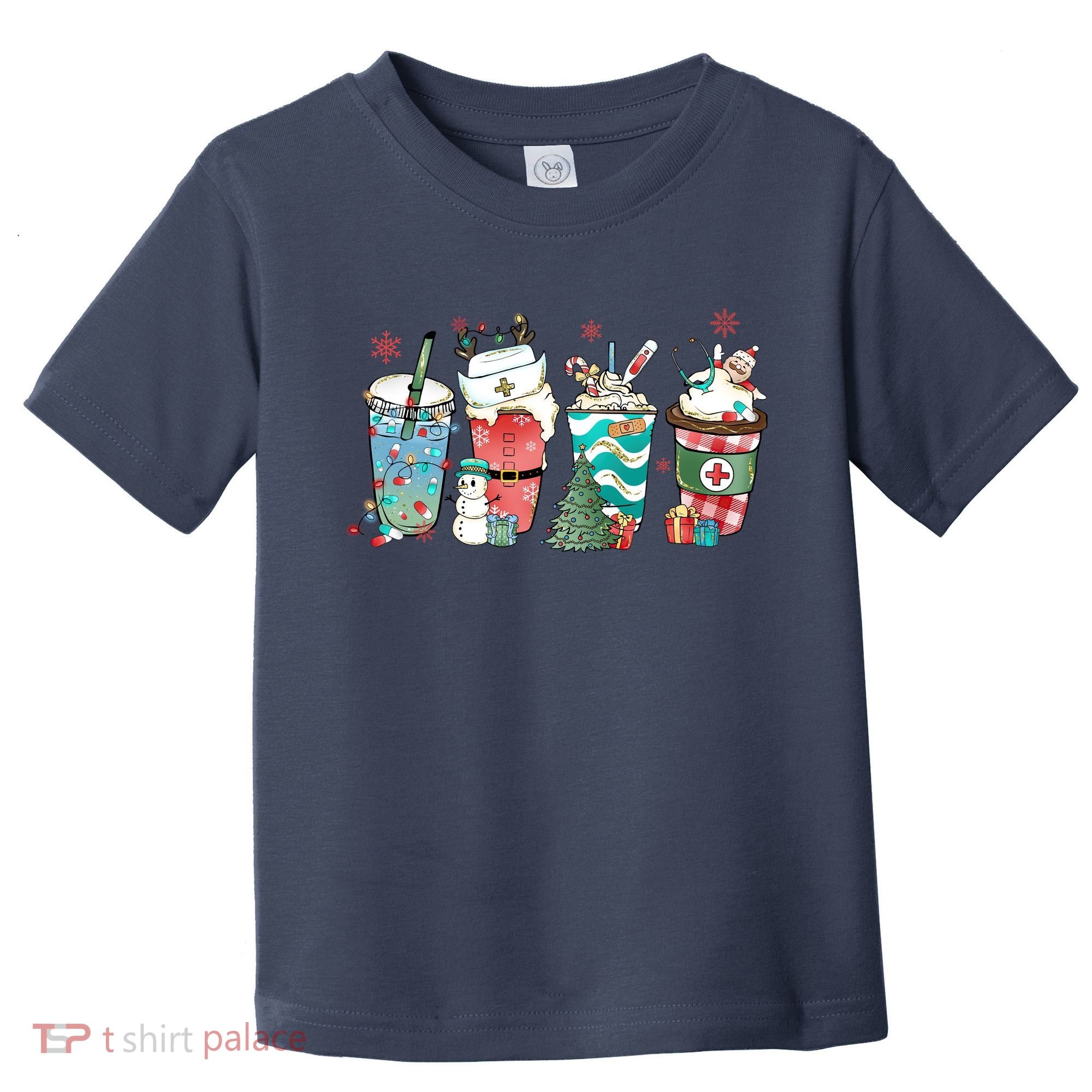 Christmas Coffee Nurse Latte Cozy Winter Xmas Coffee Lover Toddler T-Shirt