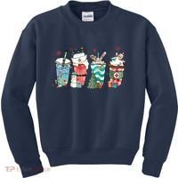 Christmas Coffee Nurse Latte Cozy Winter Xmas Coffee Lover Kids Sweatshirt thumb 0