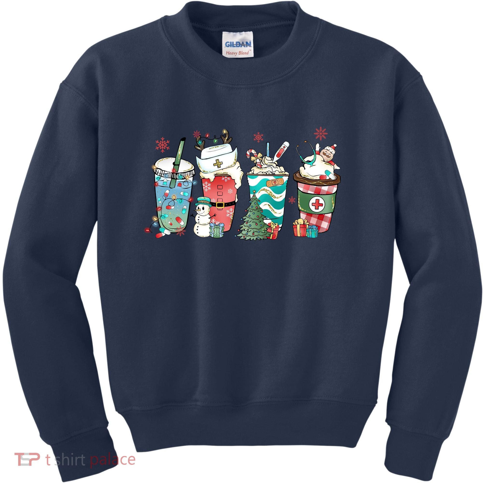 Christmas Coffee Nurse Latte Cozy Winter Xmas Coffee Lover Kids Sweatshirt