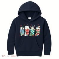 Christmas Coffee Nurse Latte Cozy Winter Xmas Coffee Lover Kids Hoodie thumb 0