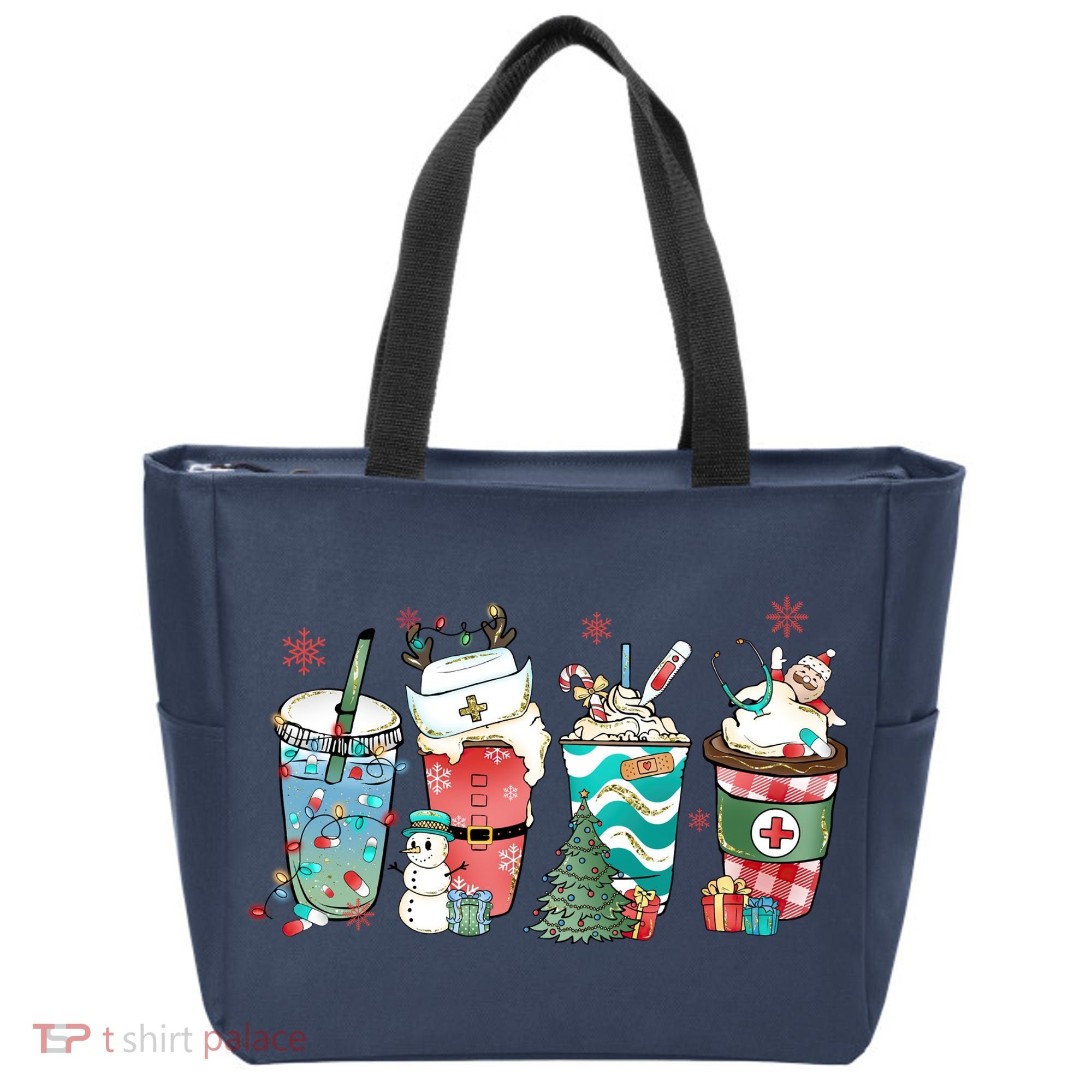 Christmas Coffee Nurse Latte Cozy Winter Xmas Coffee Lover Tote Bag