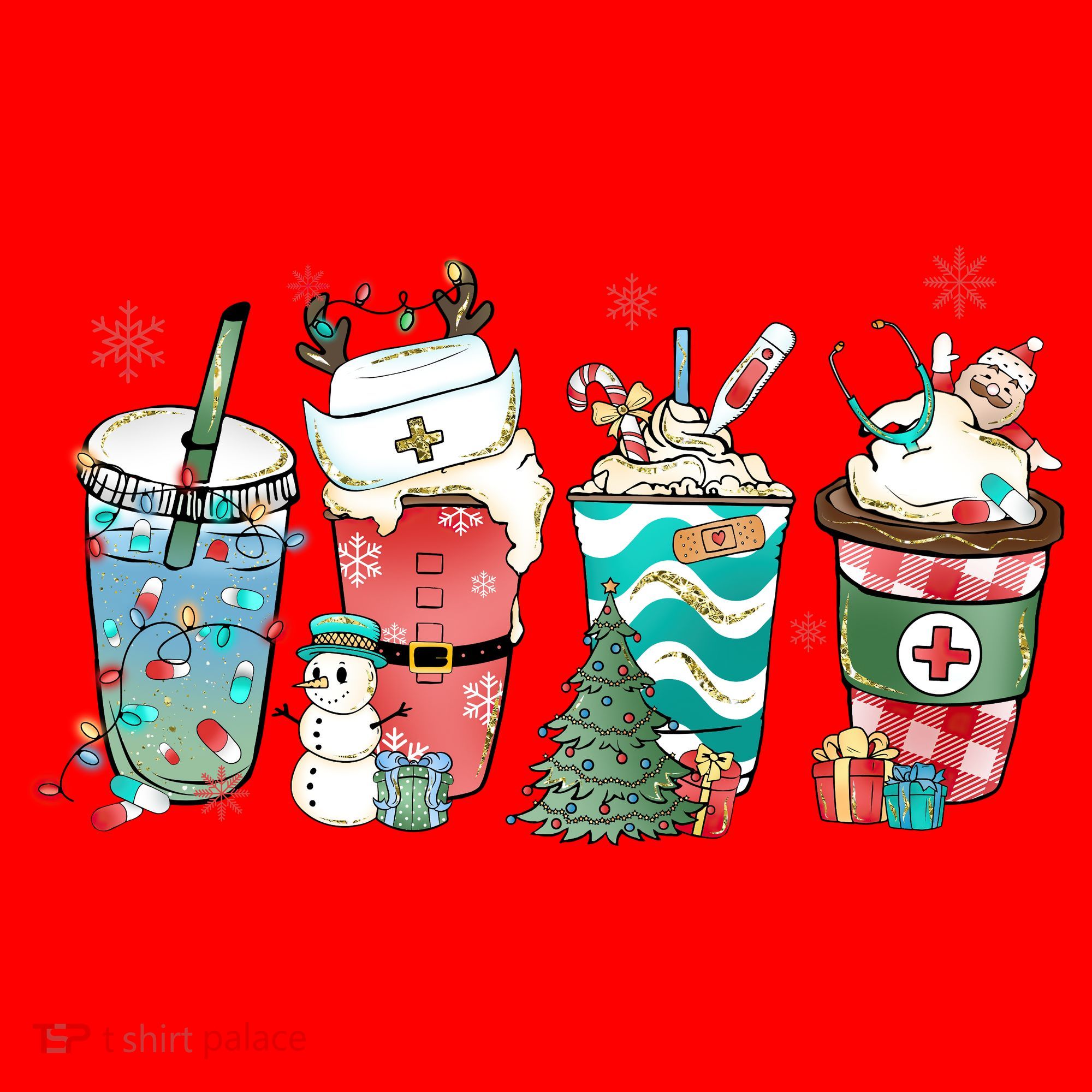 Christmas Coffee Nurse Latte Cozy Winter Xmas Coffee Lover Santa Hat