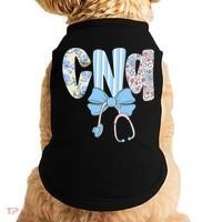 Coquette CNA Nurse Blue Floral Stethoscope Bow Cute Nurse Doggie Tank thumb 0