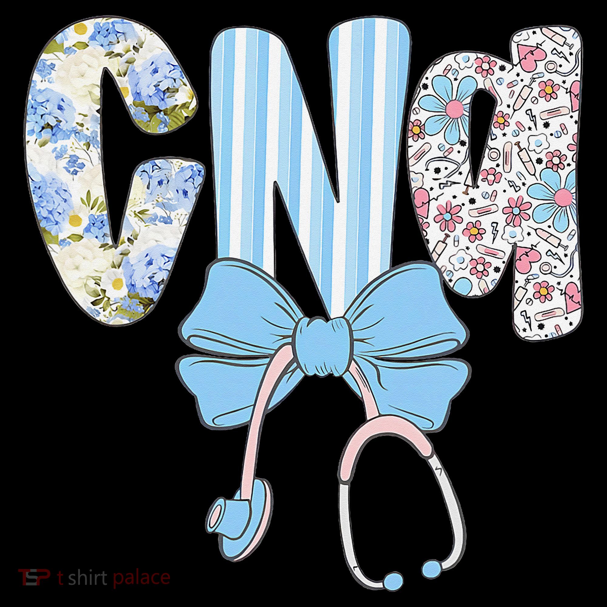 Coquette CNA Nurse Blue Floral Stethoscope Bow Cute Nurse Coffee Mug