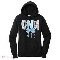 Coquette CNA Nurse Blue Floral Stethoscope Bow Cute Nurse Women's Hoodie thumb 0