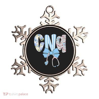 Coquette CNA Nurse Blue Floral Stethoscope Bow Cute Nurse Ornament