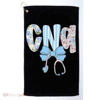 Coquette CNA Nurse Blue Floral Stethoscope Bow Cute Nurse Golf Towel thumb 0