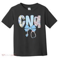 Coquette CNA Nurse Blue Floral Stethoscope Bow Cute Nurse Toddler T-Shirt thumb 0