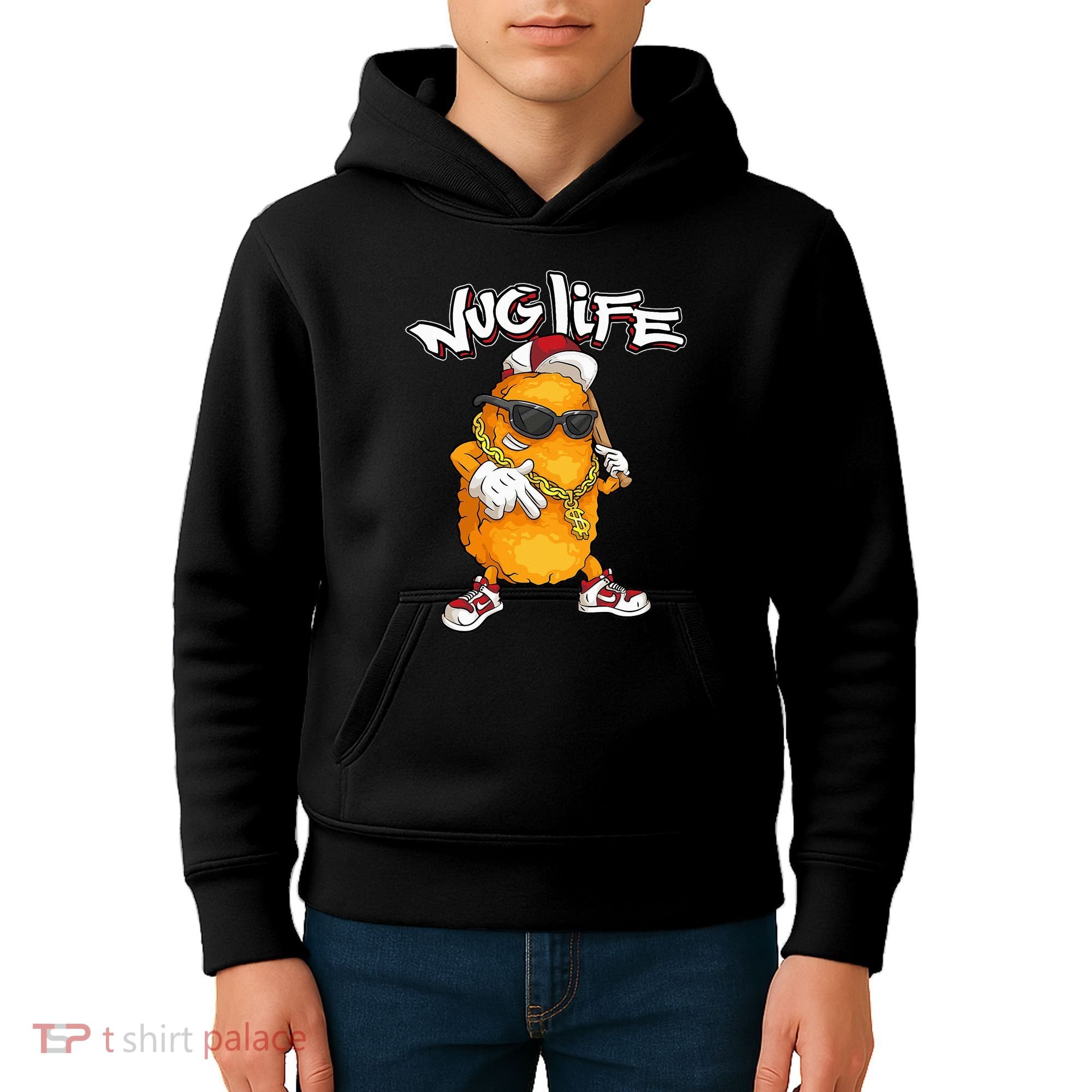 Cool Chicken Nugget Art Chicken Nugget Lover Kids Hoodie