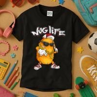 Cool Chicken Nugget Art Chicken Nugget Lover Kids T-Shirt thumb 3