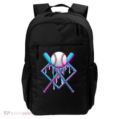 Cool Cute Neon Paint Baseball Bat Ball Diamond Backpack