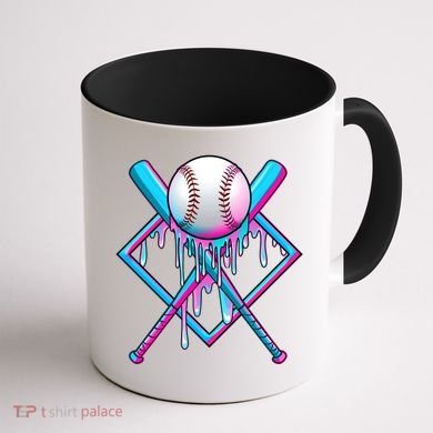 Cool Cute Neon Paint Baseball Bat Ball Diamond Coffee Mug back