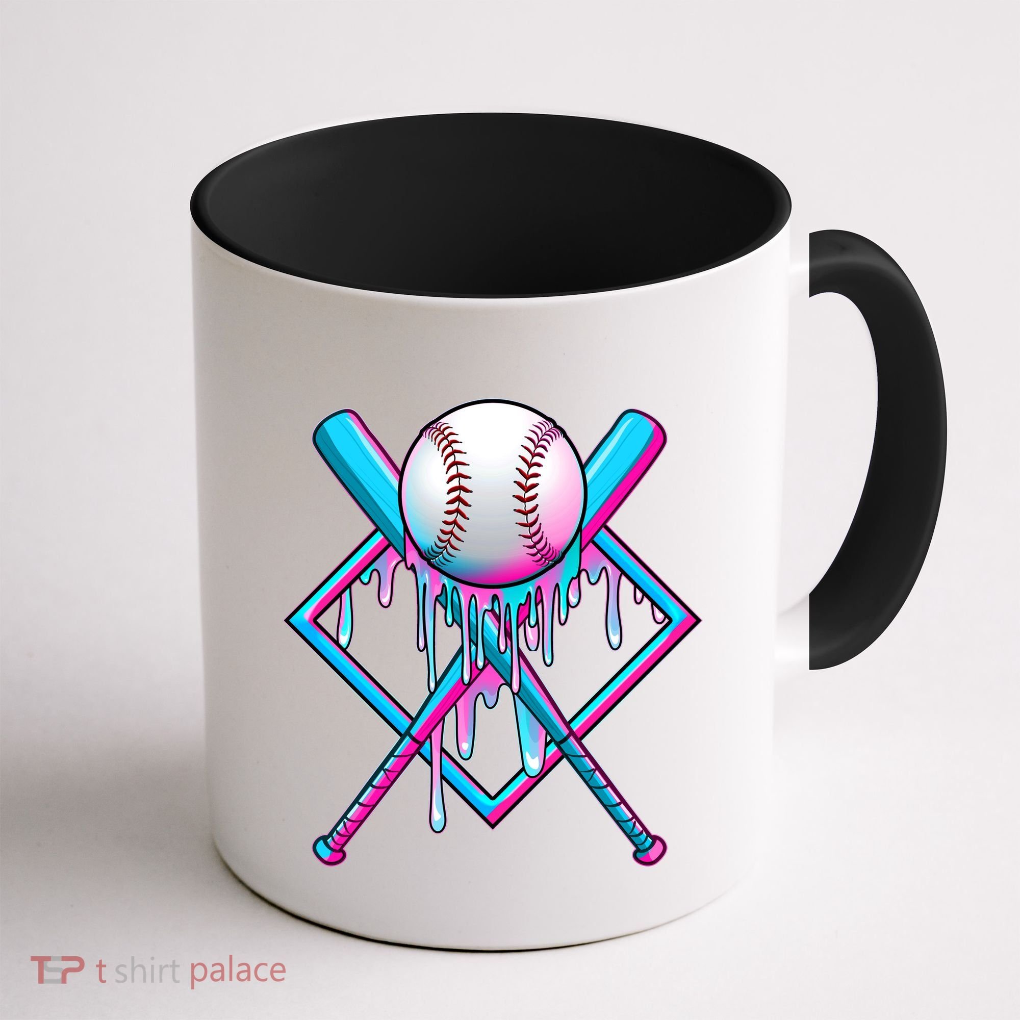 Cool Cute Neon Paint Baseball Bat Ball Diamond Coffee Mug