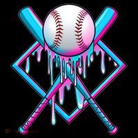 Cool Cute Neon Paint Baseball Bat Ball Diamond Coffee Mug thumb 5