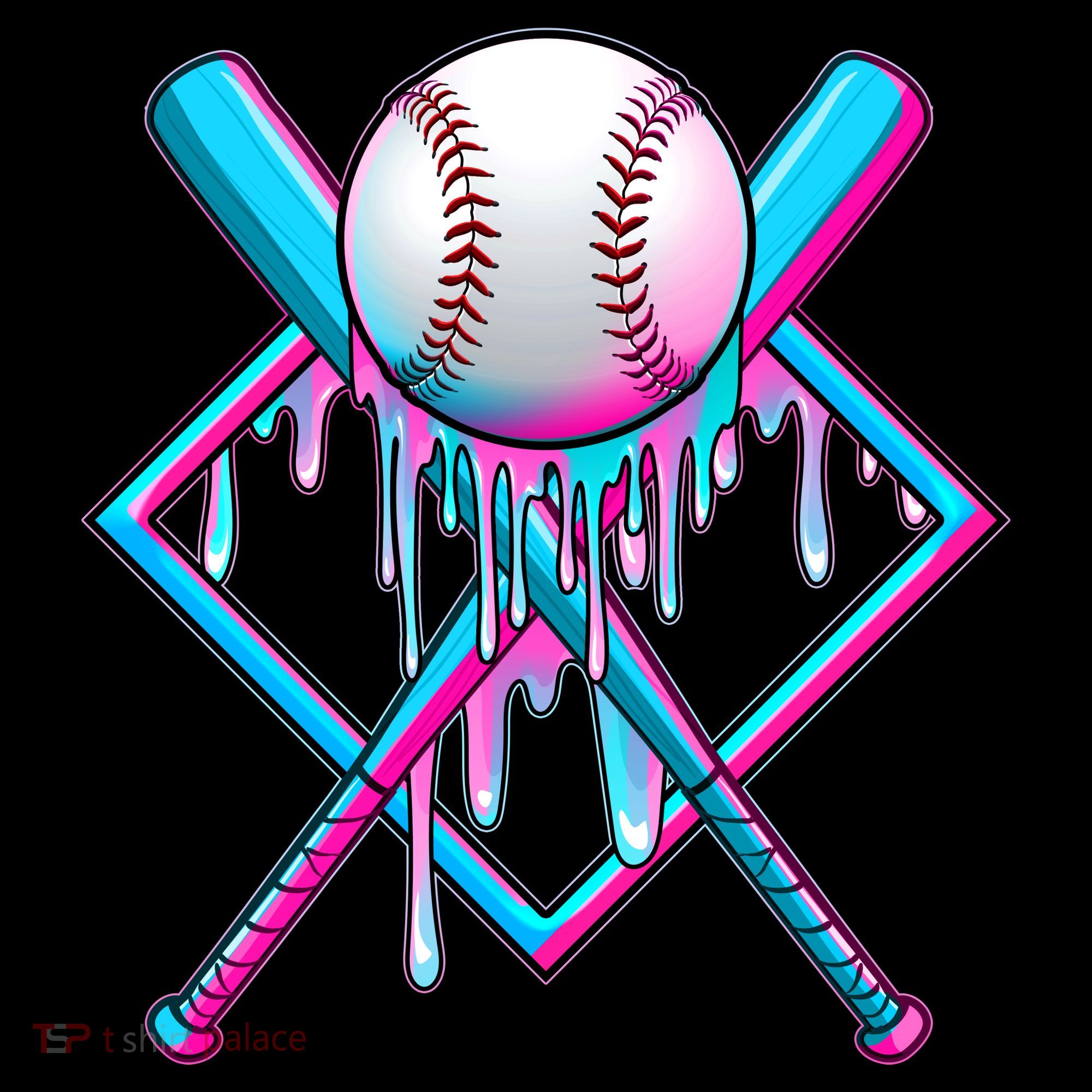 Cool Cute Neon Paint Baseball Bat Ball Diamond Coffee Mug