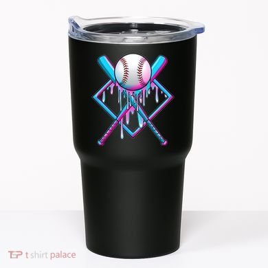 Cool Cute Neon Paint Baseball Bat Ball Diamond Tumbler