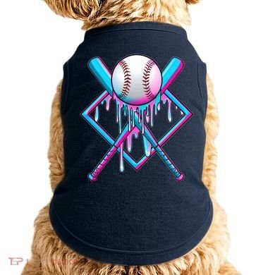 Cool Cute Neon Paint Baseball Bat Ball Diamond Doggie Tank