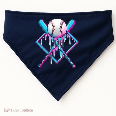 Cool Cute Neon Paint Baseball Bat Ball Diamond USA-Made Doggie Bandana