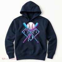 Cool Cute Neon Paint Baseball Bat Ball Diamond Hoodie thumb 0