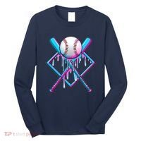 Cool Cute Neon Paint Baseball Bat Ball Diamond Long Sleeve Shirt thumb 0