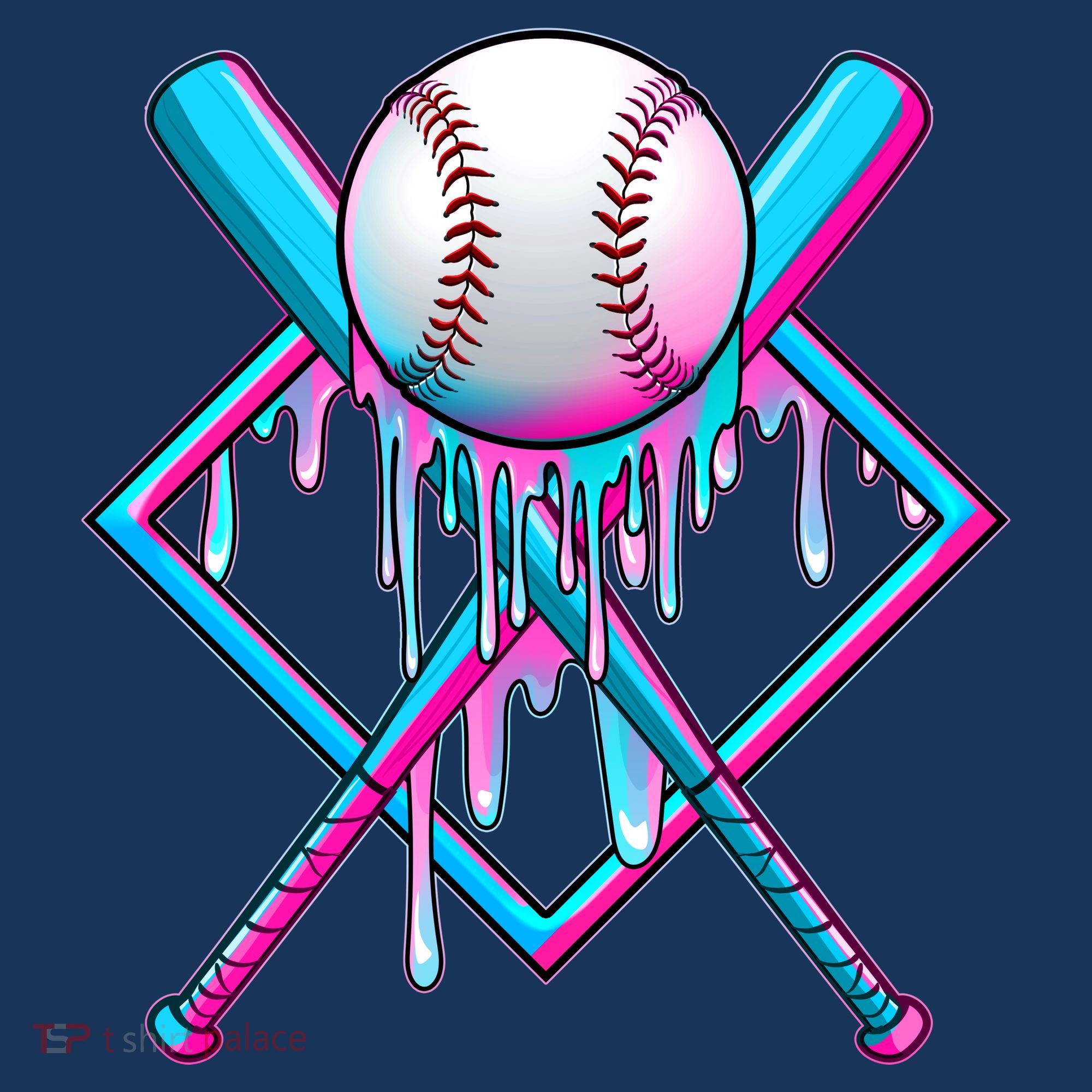 Cool Cute Neon Paint Baseball Bat Ball Diamond Apron