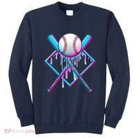 Cool Cute Neon Paint Baseball Bat Ball Diamond Sweatshirt thumb 0