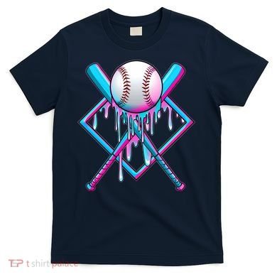 Cool Cute Neon Paint Baseball Bat Ball Diamond T-Shirt