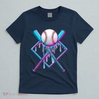 Cool Cute Neon Paint Baseball Bat Ball Diamond T-Shirt thumb 5